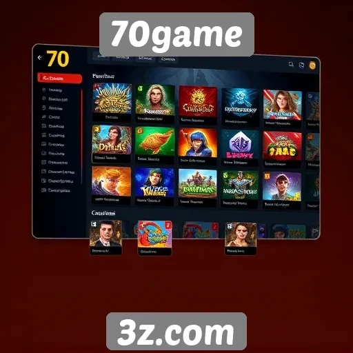 Interface do usuário do 70game é intuitiva e acessível
