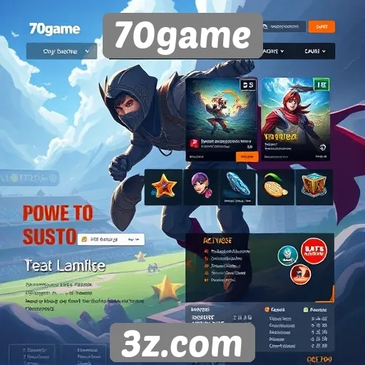 Navegação e usabilidade do site 70game